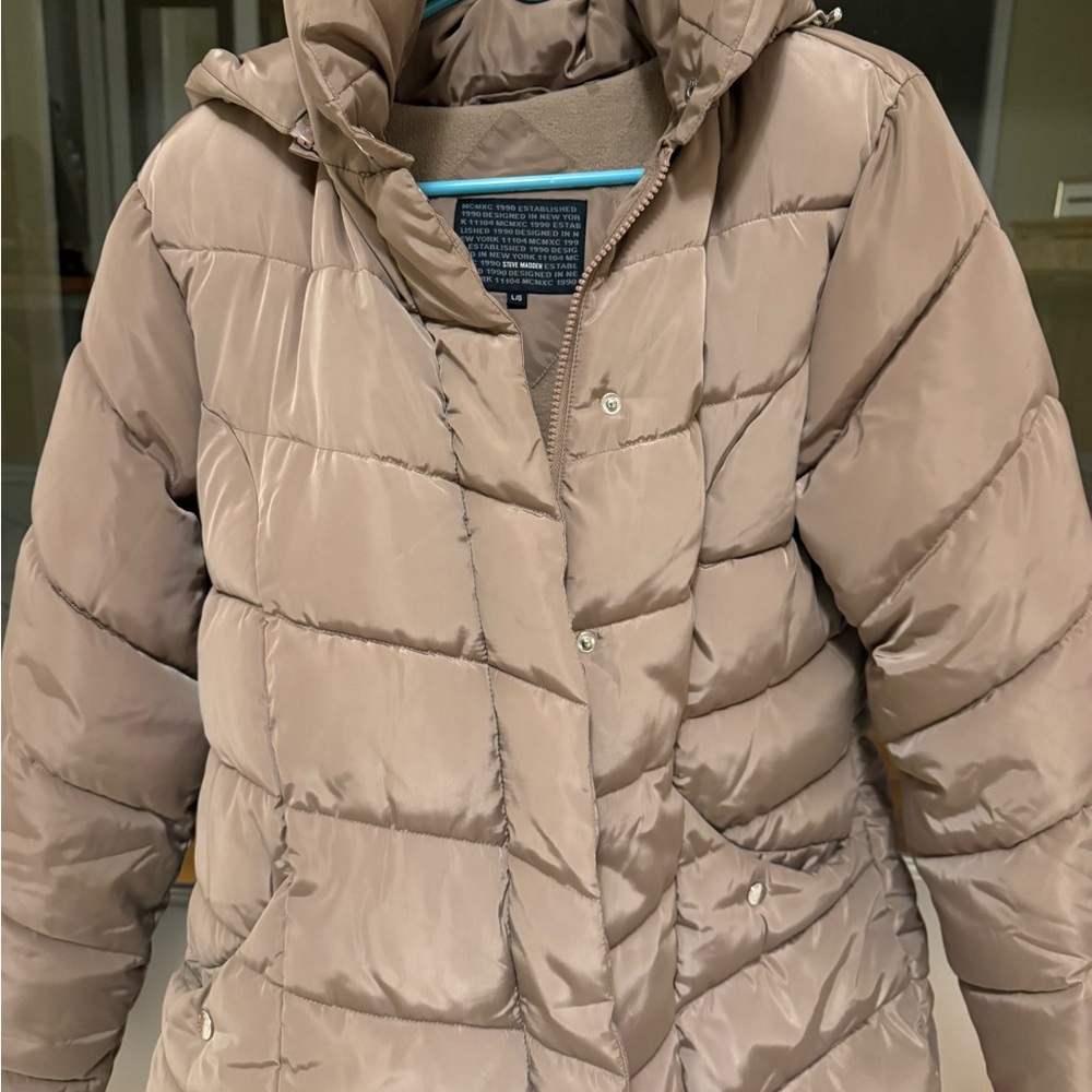 Steve Madden Beige Puffer Jacket